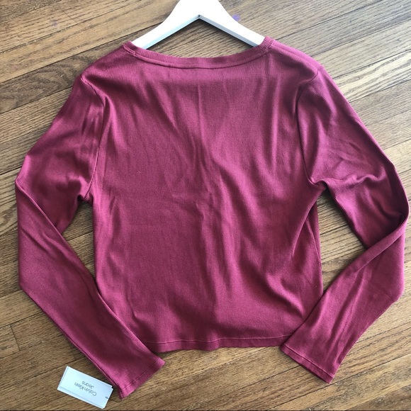 Calvin Klein Jeans Cropped V-neck Long Sleeve Button Front Cotton Cardigan  XL - Picture 4 of 4